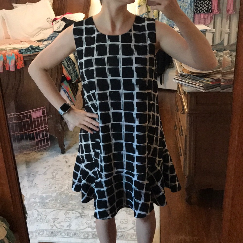 Windowpane Pattern Dress - image 2